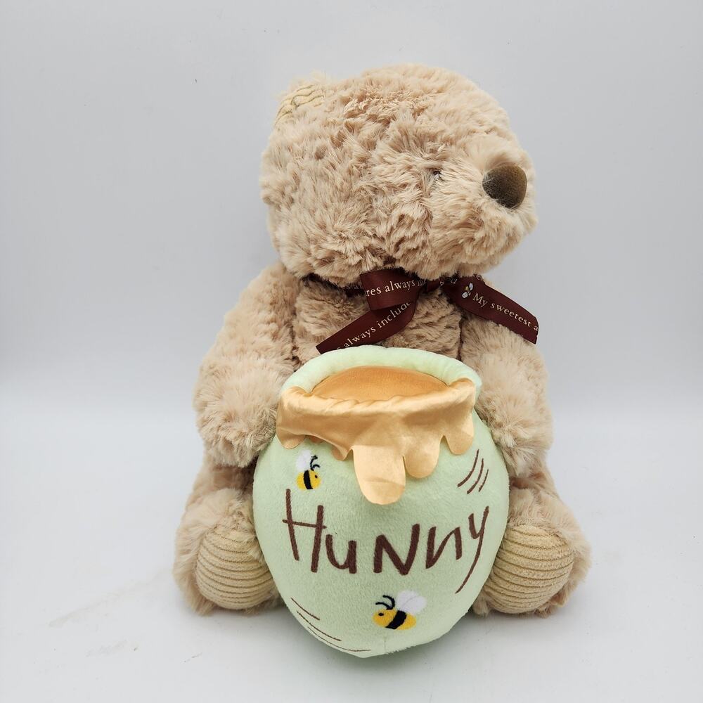 Disney Baby Winnie the Pooh Nursery Musical Wind Up Plush 12" Tan Curly Fur Toy